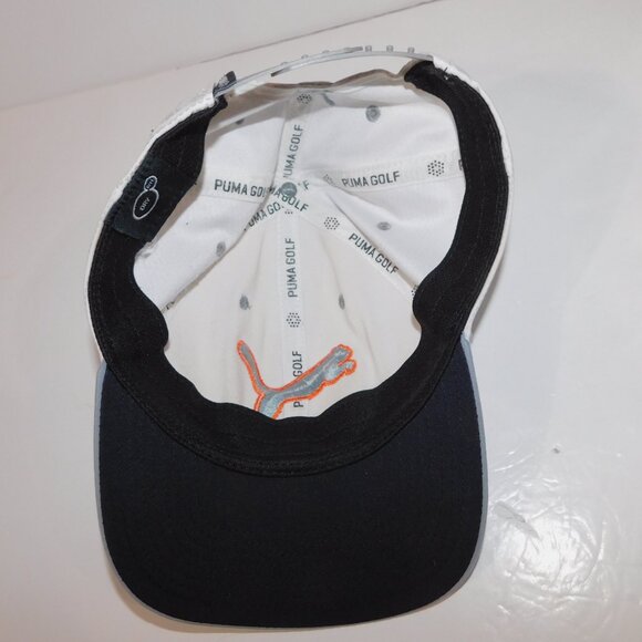 PUMA GOLF Dry Cell Mens White Gray Orange Adjustable hat Cap - Picture 3 of 9